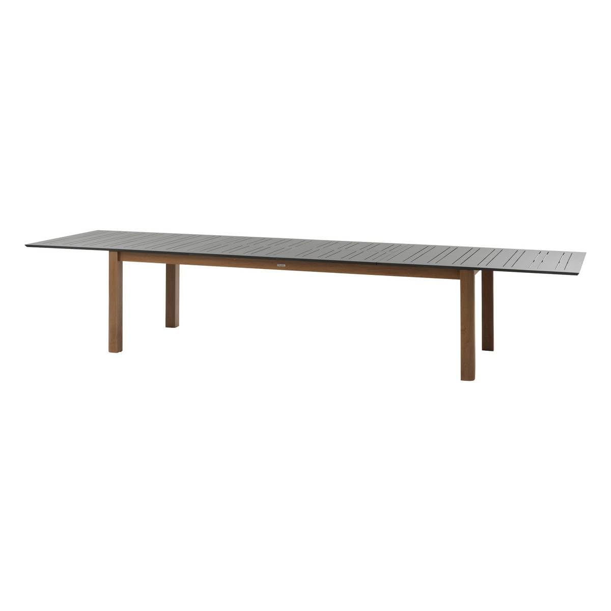 Hespéride - Table de Jardin Extensible rectangulaire Miceira Gris Graphite - 14 Places - Aluminium Antirouille - Meuble d'Extérieur Rallonge Papillon