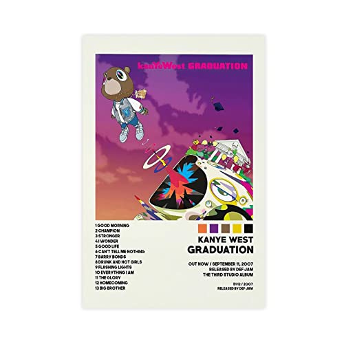 DIANSHANG Kanye Posters Graduation Album Cover Canvas Poster Cool Wall Decor Art Print Posters for Room Aesthetic Unframe:16x24inch(40x60cm)