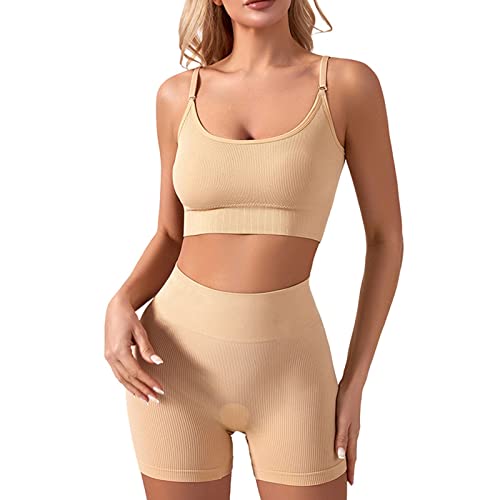 Conjunto Deportivo Mujer Gimnasio Chandal Mujer Completo Leggings de Compresión de Cintura Alta y Sujetador Deportivos para Máximo Soporte Ideal para Clases de Fitness y Correr