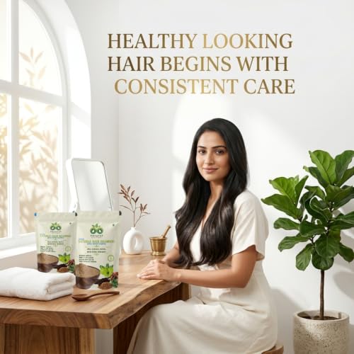 Image of Natural Hair Wash Powder - Value Duo (Pack of 2, 400 g) | Amla, Reetha, Shikakai, Methi & Rosemary | Helps Reduce Hair Fall & Dandruff | Sulphate-Free Cleanser for Stronger, Healthier Looking Hair