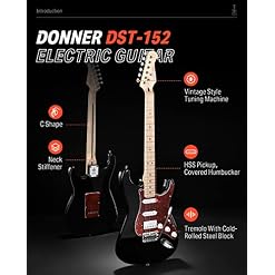 Donner Guitare Electrique, Pack Guitare Electrique Adulte HSS Pickup Coil Split, Guitare Taille Réelle avec Ampli… - Les Beatles, Paul McCartney, John Lennon, RIngo Starr, George Harrison Donner Guitare Electrique, Pack Guitare Electrique Adulte HSS Pickup Coil Split, Guitare Taille Réelle avec Ampli… – Image 2