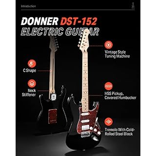 Donner Guitare Electrique, Pack Guitare Electrique Adulte HSS Pickup Coil Split, Guitare Taille Réelle avec Ampli… – Image 2