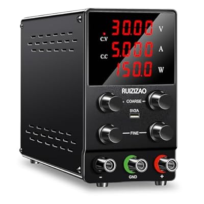 RUZIZAO Fuente de Alimentación CC 30V 5A Regulable Fuentes de Alimentación de Laboratorio Fuente de Alimentación de Banco Ajustable Pantalla LED de 4 Dígitos Fuente de Alimentacion | Ya disponible en tu tienda friki favorita! En mundofriki.es!