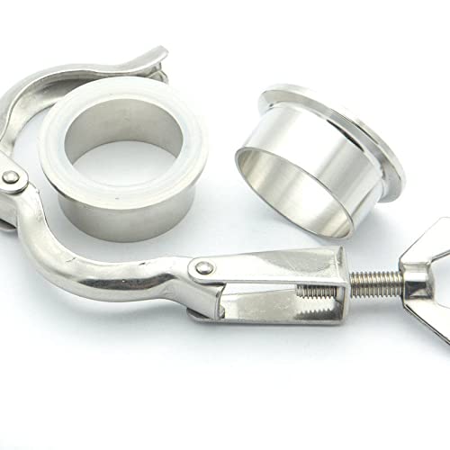 304SS Sanitary Pipe Fitting Set 108mm Pipe OD Sanitary 4" Tri Clamp Weld Ferrule + Tri Clamp + Silicon Gasket for Home Brew