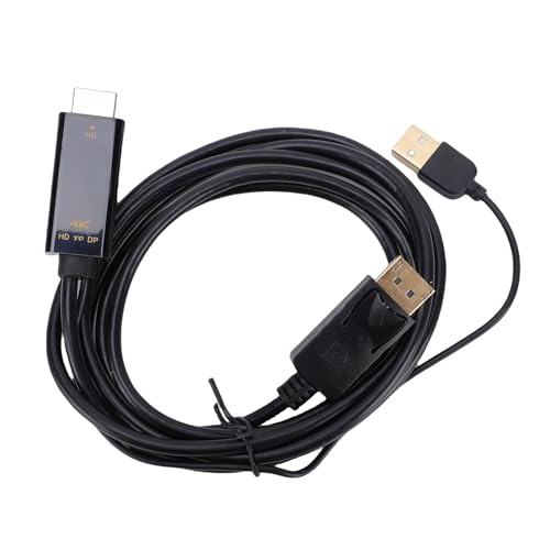 Ailgely Interface Multimédia Haute Définition vers Câble DisplayPort, Adaptateur Plug and Play Durable de 1,8 M pour écrans de Jeu