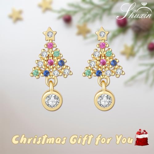 Boucles d'oreilles sapin de Noël hypoallergéniques pour vos repas de fêtes