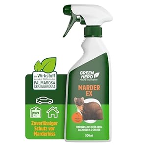 Green Hero Marder-EX Anti Marderspray 500ml Marderabwehr fürs Auto schnelles und effektives Marderabwehrspray, Marderschreck Auto Spray, zum Fernhalten von Marder