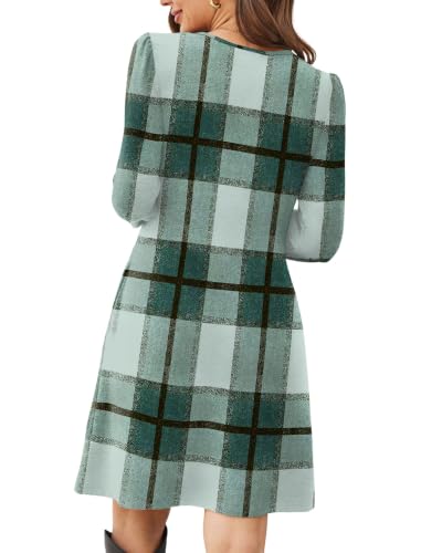Image of OFEEFAN Womens Long Sleeve Tunic Dress Fall Fashion Sweater Dress with Pockets Pleated Front Casual Winter