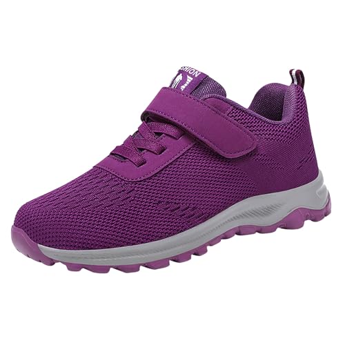 Zapatillas deportivas de ajuste ancho para mujer, con soporte de arco, para correr por carretera, informales, ligeras, antideslizantes, transpirables, con cierre táctil, cómodas para fitness, correr,