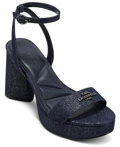 Sandales à talons compensés KARL LAGERFELD Haden Logo, le luxe d'un cuir bicolore