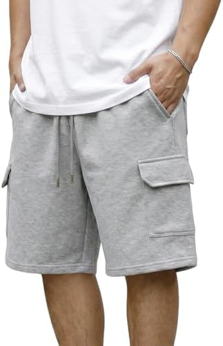 Men's Half Pants, Sweatpants, Cargo, Loose Fit, Shorts, Soft Texture, Elastic Waist, Adjustable Drawstring, Sports, Outdoors, Summer Use