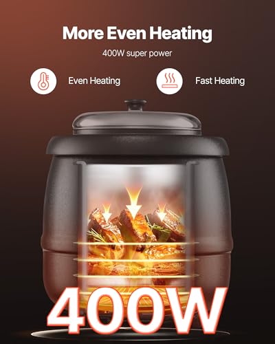 Image of VEVOR Electric Soup Warmer, 10QT Commercial Soup Kettle with 304 Stainless Steel Detachable Insert Pot, 95~176F Adjustable Temperature, Soup Station for Restaurant and Big Family, Black