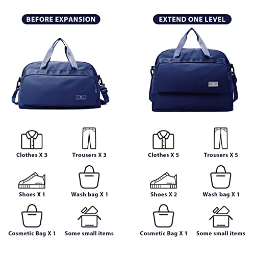 Gym Waterproof Bag, Sport Tote Bag And Travel Duffel Bag With Wet Pocket For Travle, Sport Gym And Swimming (Blue) #TOP4