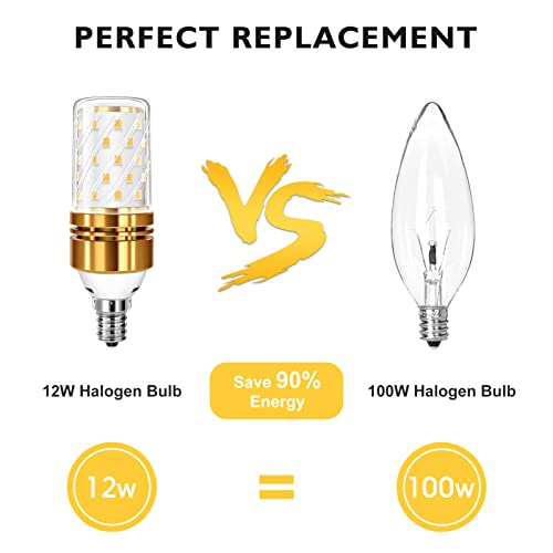 Kkhlgb Candle Color Light Bulb - 12W Equivalent 100 Watt - E12 Colored Led Corn Light Bulbs, Party Wedding Halloween Christmas Holiday Decoration, Chandelier Candelabra Bulbs, 6-Pack #TOP20