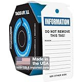 Accuform 100 Inspection and Status Record Tags by-The-Roll, Information, US Made OSHA Compliant Tags...