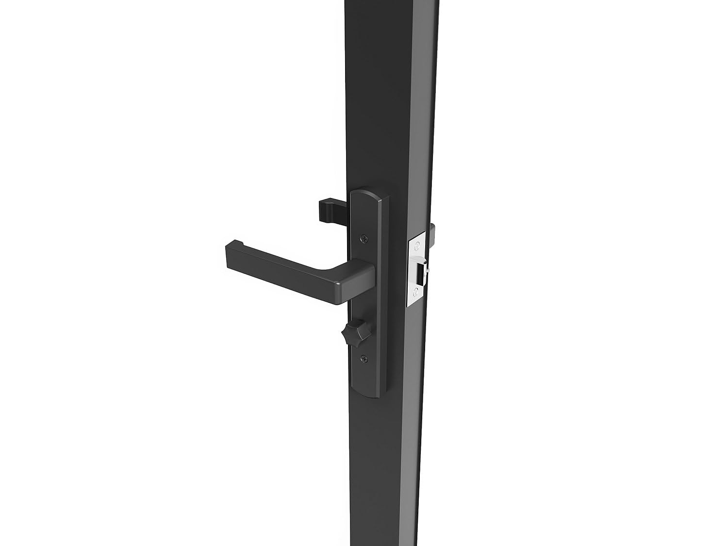 Vente-unique - Cerradura de puerta reversible H204 x L93 cm de aluminio y vidrio templado - LOXTON