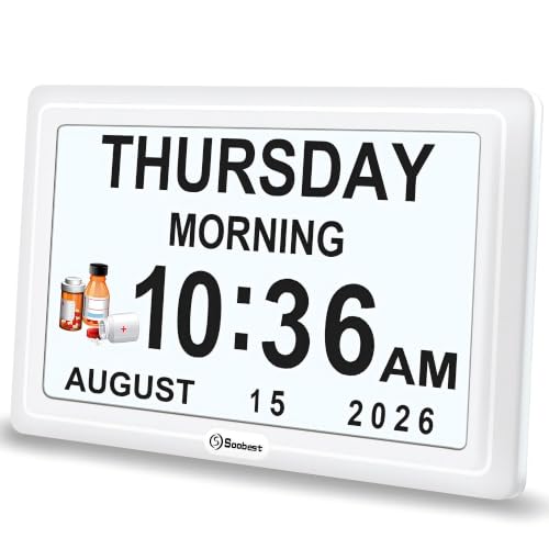 Soobest Dementia Digital Clock for Seniors Elderly Electric 1024 * 600P HD
