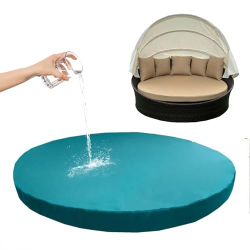 Funda redonda impermeable de repuesto para sofá cama de exterior, para patio, color azul y verde, para mayor comodidad y durabilidad