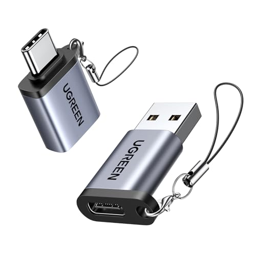 UGREEN Adaptateur USB C vers USB A 3.0 OTG 5Gbps Lot de 2 Convertisseur Type-C et Type-A Compatible avec iPhone 17 Pro Max Air 16 15 MacBook Air iPad Galaxy S25