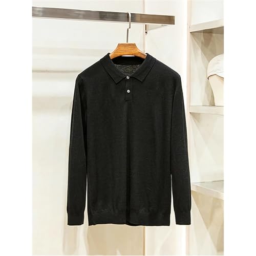 Men's Winter Simple Business Casual Thin Lapel Sweater Long Sleeve Wool Sweaters2