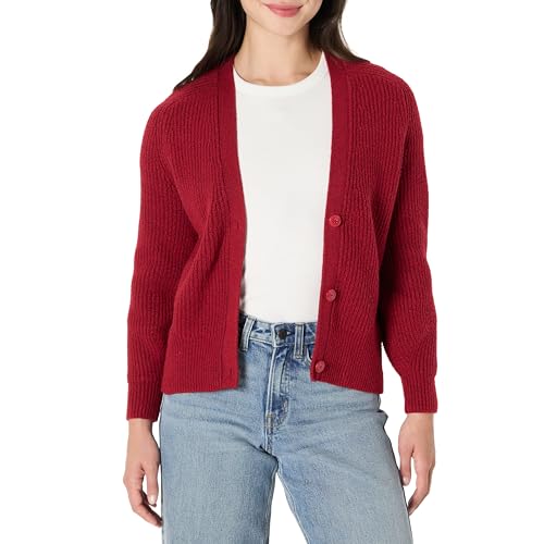 Image of Amazon Essentials Women's Soft Touch Ribbed Blouson V-Neck Cardigan Sweater
