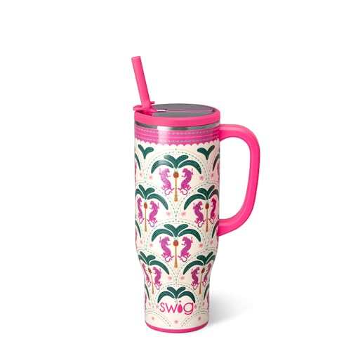 Swig Life 30oz Leakproof To-Go Tumbler with Handle, Palm Royale