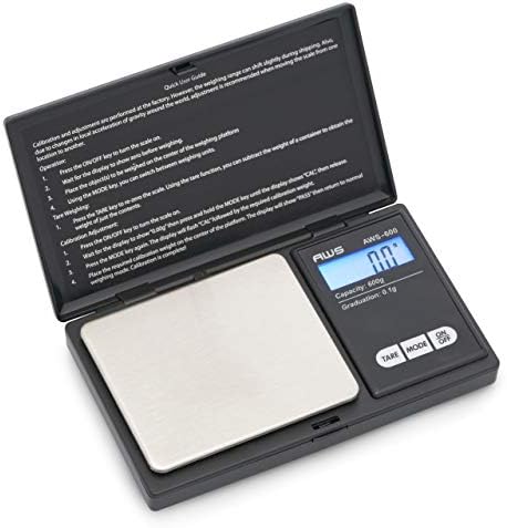 AWS Series Digital Pocket Weight Scale 600g x 0.1g, (Black), AWS-600-BLK