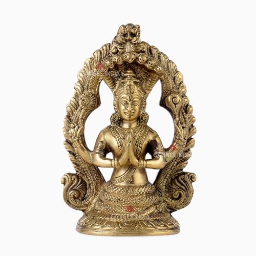 Gangesindia Yoga Guru Patanjali Brass Statue 5.5