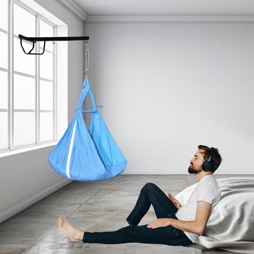 Image of Vparents Sleeping Essentials with Mosquito Net & Spring with Window Stand, Small Dot (Blue)