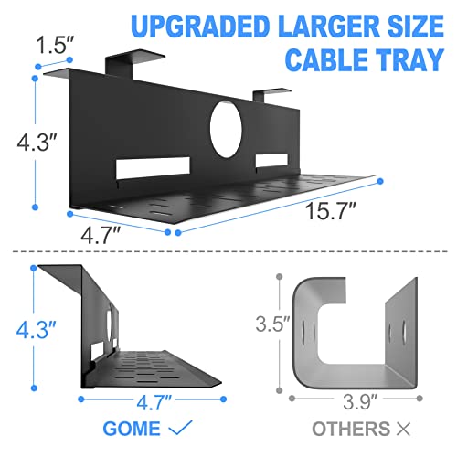 2Packs Clamp On Cable Management Under Desk Tray With Adjustable Hook Design For Cord Management, Large Under Table Cord Wire Organizer For Standing Desk… #TOP3
