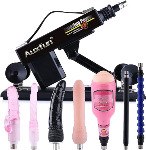Auxfun Fickmaschine Sexmaschine für Frau Männer, 3XLR-Stecker Love Machine mit 7 Aufsätze-Dildos Masturbator Anal Dildo,Sexspielzeug