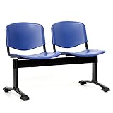 Carcasa en polipropileno azul Bancada de Espera Leo, 2 plazas, carcasa en polipropileno azul, estructura de acero pintado,. (Azul)