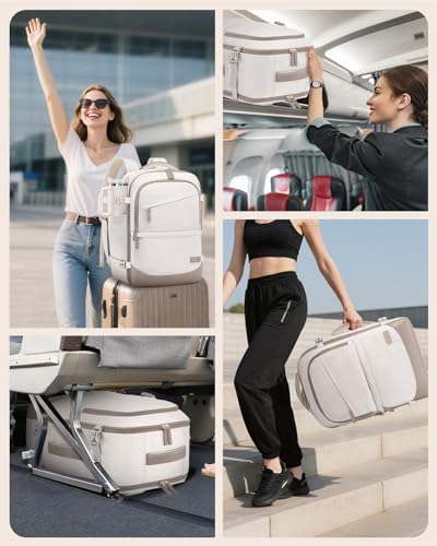 LOVEVOOK Handgepäck Reiserucksack 4 Stück, 40L Rucksack Damen Groß Flugzeug mit Nass- und Trockenfach 45x36x20, 17.3 Zoll Laptop Travel Backpack Kofferrucksack Carry On Luggage für Trip Reise