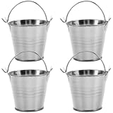 Homoyoyo 4 Pezzi Mini Secchiello in Ferro Argento, Vaso Retrò