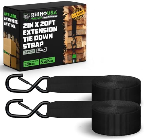 Rhino USA Ratchet Strap Extensions (2-Pack) - 2in x 20ft, 3,033lb...