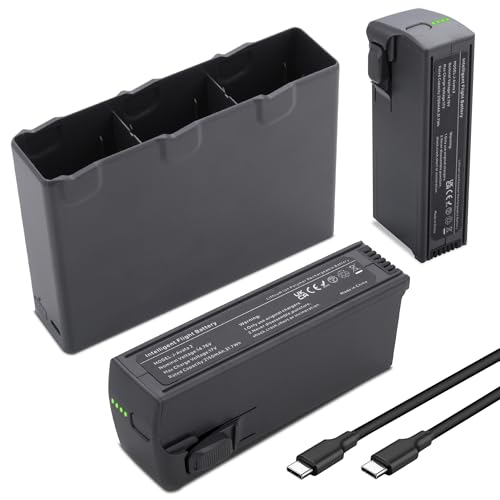 SUGUBU 2-Pack Avata2 Intelligent Flight Battery with 2150mAh High Capacity and Upgraded Two-Way Three-Channel Avata 2 Battery Charging Hub Compatible with DJI Avata 2 Drone