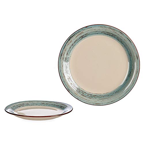 amara-global Teller Geschirr Set 6 TLG Tafel große Essteller Speiseteller Beige-braun beige-grün (Beige-grün, 18,50cm) Cover