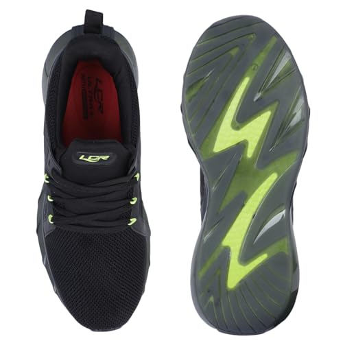 Image of Lancer Mens RAMBO-195BLK-PGN Black Green Running Shoe, 7