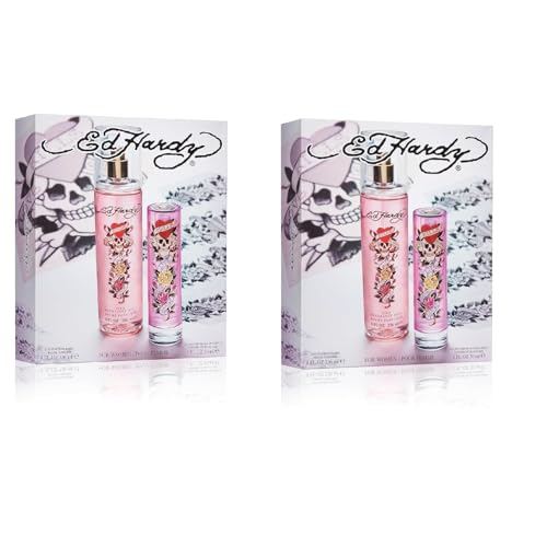 ED HARDY Women's Perfume Fragrance Set, Eau De Parfum &amp; Fragrance Body Mist, 2 Piece Set (Pack of 2)
