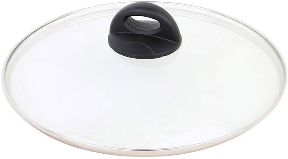 Visible Transparent Glass Lid Steamer Frying Pan Wok With Vent Hole Replacement Kitchen(28cm)