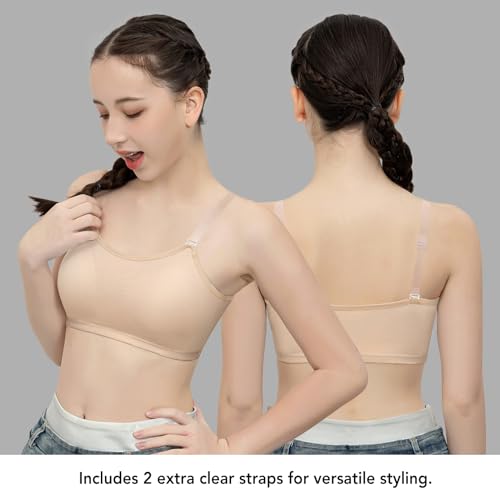 SALIA GIRL Sport Cami Bras Cotton for Teens Girls Training Bras 10-16 with Adjustable Straps Fixed Pads2