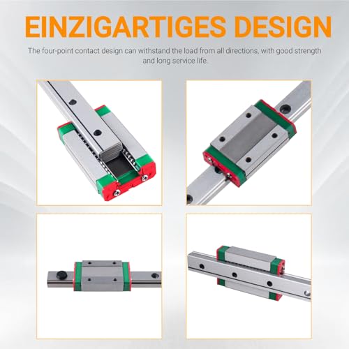 CNCYEAH MGN12H 150 mm Miniatur Lineare Schienenführung mit MGN12H Gleitblöcke Linearlager, linearem Führungsblock für automatische Geräte, Präzisionsmessgeräte