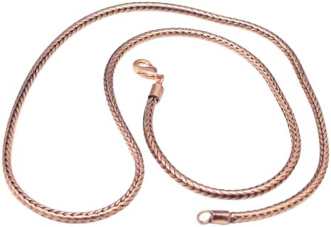 Unisex Solid copper Rope Chain Pure Copper Oxidized Rope Chain Necklace Handmade Copper Chain Necklaces For Women And Mens Chain Thickness 3mm