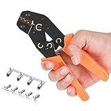 NEWTRY 精密同時圧着ペンチ 電工ペンチ ラチェット式 オープンバレル端子 0.1-1.0mm² 小・中型端子対応 SN-28B