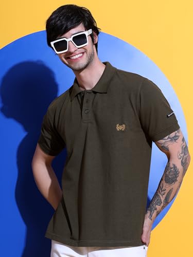 Image of Men's Polo T-Shirt Cotton Casual Comfortable Relaxed Fit Regular Collar Neck Stylish Half Sleeves Daily Office Formal Wear T-Shirt for Men