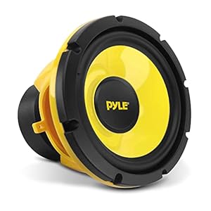 Pyle 8" (203 mm) Lautsprecher – 400W 4 Ohm Auto Subwoofer Komponent Bass Woofer – Klarer Sound, Gelber Poly-Konus, Midbass Upgrade für Auto-Musikanlage, Einfache Montage