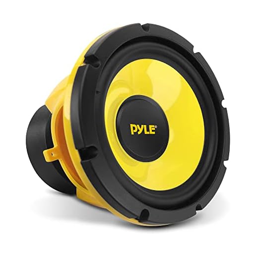 Pyle 8" (203 mm) Lautsprecher – 400W 4 Ohm Auto Subwoofer Komponent Bass Woofer – Klarer Sound, Gelber Poly-Konus, Midbass Upgrade für Auto-Musikanlage, Einfache Montage