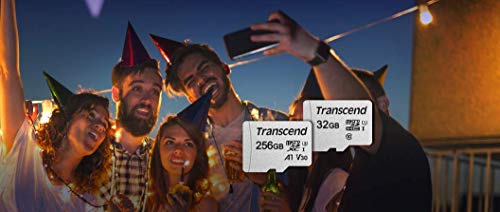 Transcend USD300S Tarjeta microSD de 256GB, Clase 10,, V30, A1, hasta 95 MBs de Lectura, con adaptador SD, Paquete Abrefácil