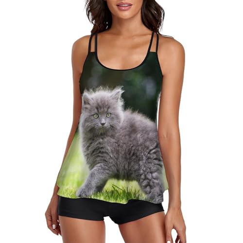 Ensembles bikini tankini Chaton Femme maillot de bain short de garçon robe