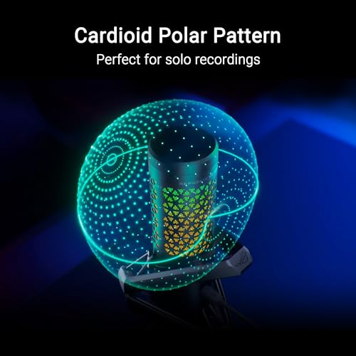Image of ASUS ROG Carnyx USB Gaming Microphone (25mm Condenser Capsule, 192kHz /24-bit, Cardioid, high-Pass Filter, Built-in pop Filter, Metal Shock Mount, one-Touch Mute, Aura Sync RGB)- Moonlight White